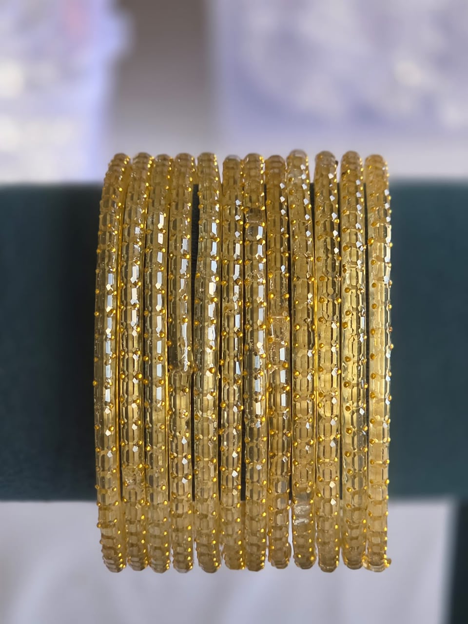 Cut glass bangles